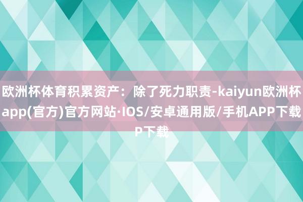 欧洲杯体育积累资产：除了死力职责-kaiyun欧洲杯app(官方)官方网站·IOS/安卓通用版/手机APP下载