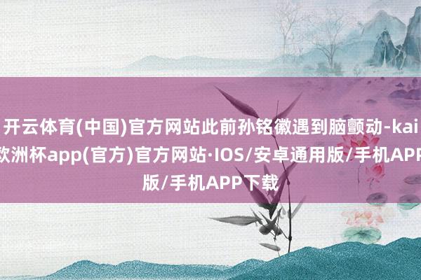 开云体育(中国)官方网站此前孙铭徽遇到脑颤动-kaiyun欧洲杯app(官方)官方网站·IOS/安卓通用版/手机APP下载