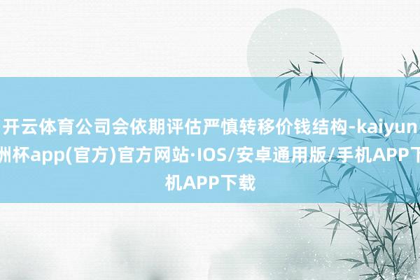开云体育公司会依期评估严慎转移价钱结构-kaiyun欧洲杯app(官方)官方网站·IOS/安卓通用版/手机APP下载