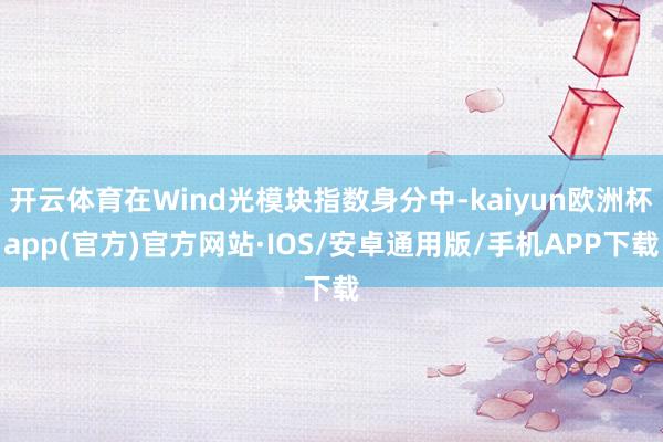 开云体育在Wind光模块指数身分中-kaiyun欧洲杯app(官方)官方网站·IOS/安卓通用版/手机APP下载